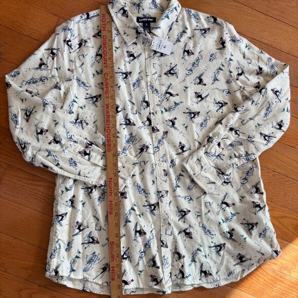 NEW Lands End Flannel Boyfriend Shirt Womens XL Skiers Snow Winter Skiing Cotton - Picture 8 of 8